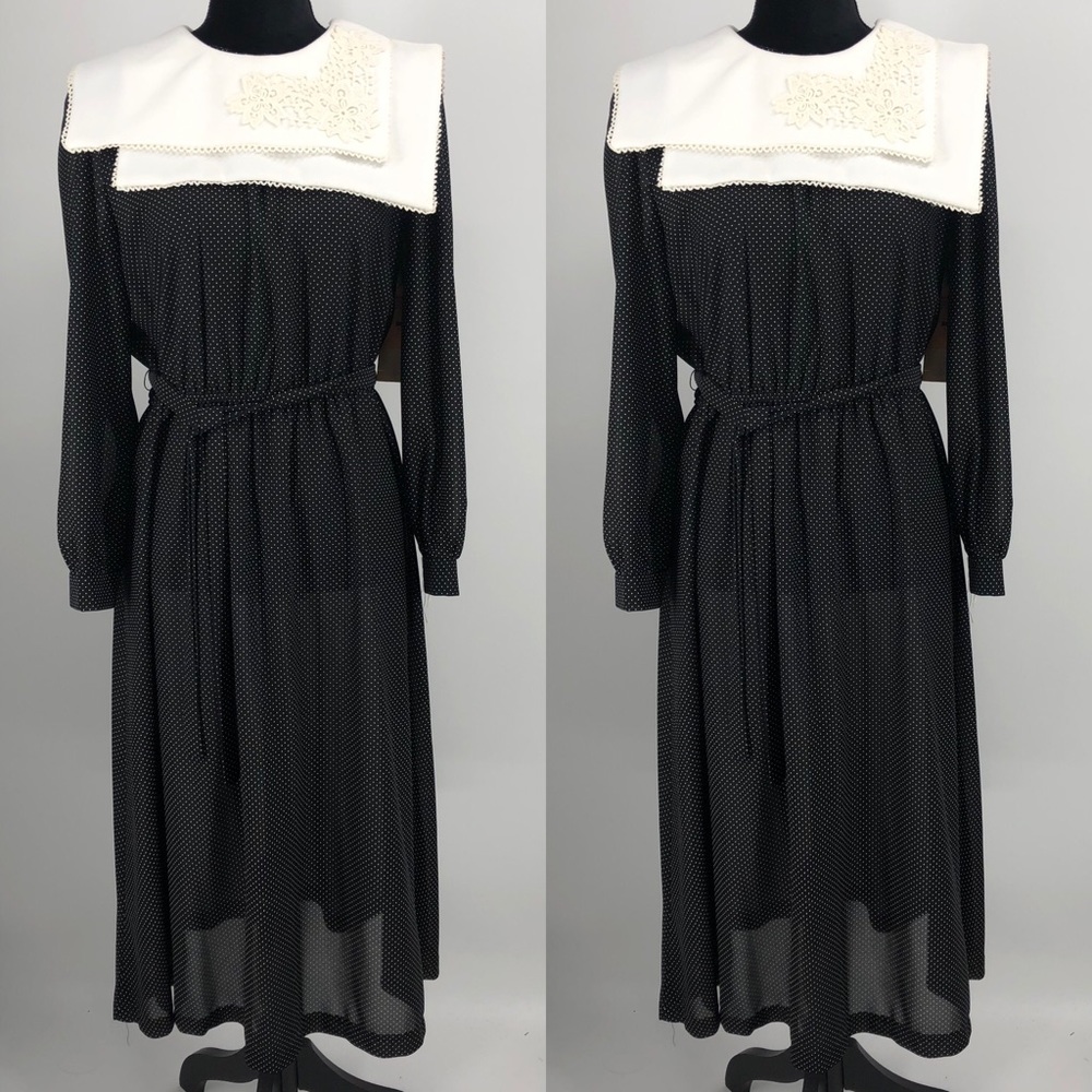 Vintage 80s Collar Dress Belt SZ 20 New Old Stock